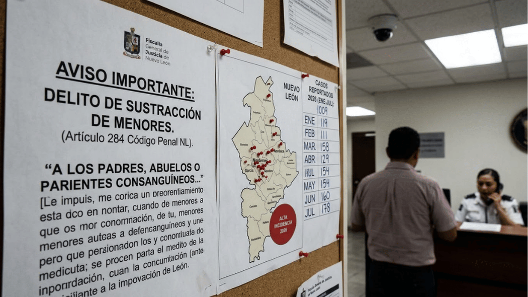 Nuevo León registra más de mil casos de sustracción de menores en 2026