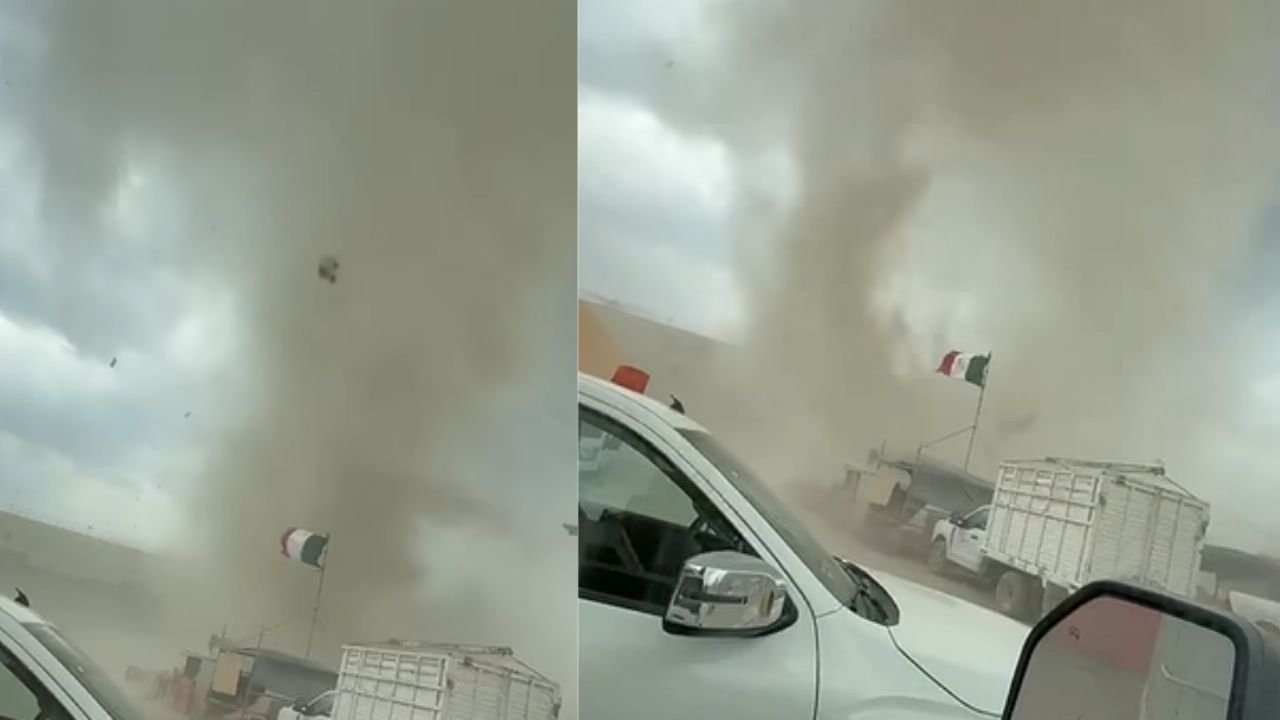 Remolino sorprende a habitantes de <a href=